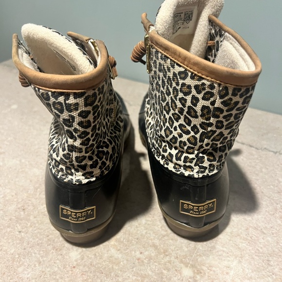 Sperry WOMEN'S SALTWATER WATERPROOF Leopard DUCK BOOT - Sz. 10 - Picture 8 of 12
